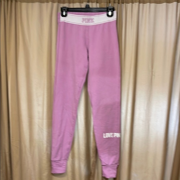 Women’s Purple XS Pink LOVE PINK Sweatpants Waistband/Leg Logo (Top In Cart Also - Picture 1 of 11